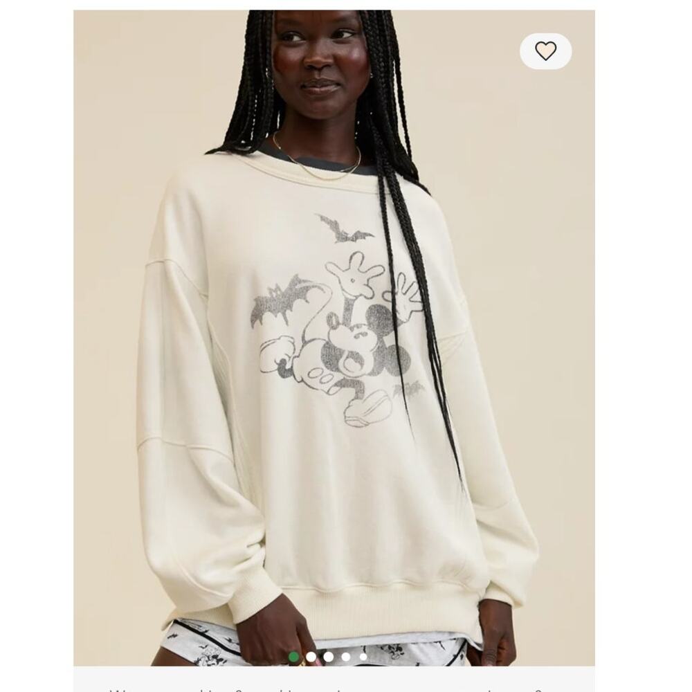 Aerie Tres Chic Mickey Mouse Oversized Halloween Sweatshirt Size Medium
